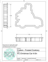 Frosted Cookiery Christmas Car Cookie Cutter/Fondant Cutter or STL Download