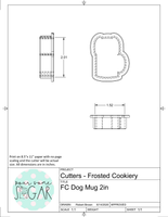 Frosted Cookiery Dog Mug Cookie Cutter/Fondant Cutter or STL Download