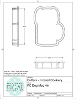 Frosted Cookiery Dog Mug Cookie Cutter/Fondant Cutter or STL Download