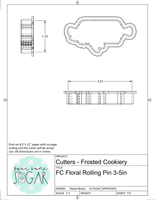 Frosted Cookiery Floral Rolling Pin (Super Skinny) Cookie Cutter/Fondant Cutter or STL Download