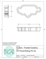 Frosted Cookiery Floral Rolling Pin (Super Skinny) Cookie Cutter/Fondant Cutter or STL Download