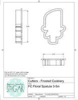 Frosted Cookiery Floral Spatula Cookie Cutter/Fondant Cutter or STL Download