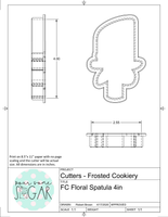 Frosted Cookiery Floral Spatula Cookie Cutter/Fondant Cutter or STL Download