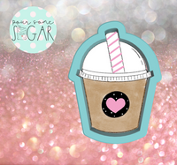 Frosted Cookiery Frappe Cup with Lid Cookie Cutter/Fondant Cutter or STL Download