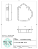 Frosted Cookiery Ghost Mug Cookie Cutter/Fondant Cutter or STL Download