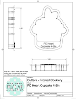 Frosted Cookiery Heart Cupcake Cookie Cutter/Fondant Cutter or STL Download