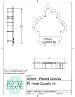 Frosted Cookiery Heart Cupcake Cookie Cutter/Fondant Cutter or STL Download