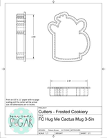 Frosted Cookiery Hug Me Cactus Mug Cookie Cutter/Fondant Cutter or STL Download