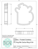 Frosted Cookiery Hug Me Cactus Mug Cookie Cutter/Fondant Cutter or STL Download