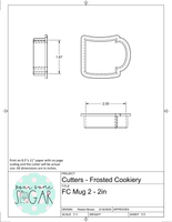 Frosted Cookiery Mug 2 Cookie Cutter/Fondant Cutter or STL Download