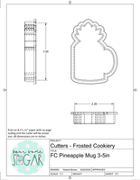 Frosted Cookiery Pineapple Mug Cookie Cutter/Fondant Cutter or STL Download