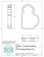 Frosted Cookiery Pineapple Mug Cookie Cutter/Fondant Cutter or STL Download