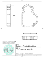 Frosted Cookiery Pineapple Mug Cookie Cutter/Fondant Cutter or STL Download