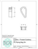 Frosted Cookiery Piping Bag (Super Skinny) Cookie Cutter/Fondant Cutter or STL Download