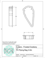 Frosted Cookiery Piping Bag (Super Skinny) Cookie Cutter/Fondant Cutter or STL Download