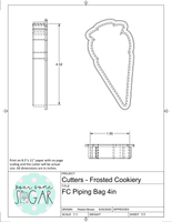 Frosted Cookiery Piping Bag (Super Skinny) Cookie Cutter/Fondant Cutter or STL Download