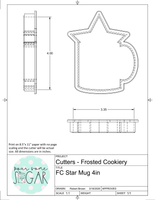 Frosted Cookiery Star Mug Cookie Cutter/Fondant Cutter or STL Download