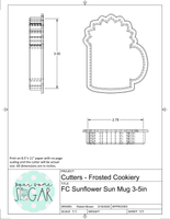 Frosted Cookiery Sunflower Mug Cookie Cutter/Fondant Cutter or STL Download