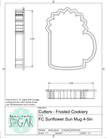 Frosted Cookiery Sunflower Mug Cookie Cutter/Fondant Cutter or STL Download