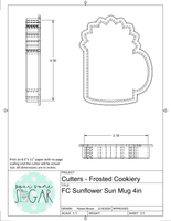 Frosted Cookiery Sunflower Mug Cookie Cutter/Fondant Cutter or STL Download