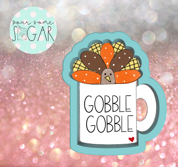Frosted Cookiery Turkey Mug Cookie Cutter/Fondant Cutter or STL Download