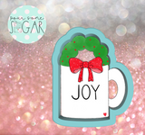 Frosted Cookiery Wreath Mug Cookie Cutter/Fondant Cutter or STL Download