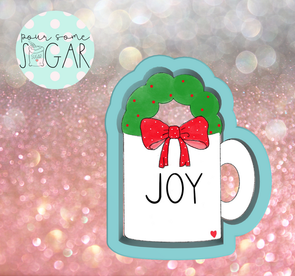 Frosted Cookiery Wreath Mug Cookie Cutter/Fondant Cutter or STL Download