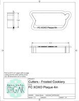 Frosted Cookiery XOXO Plaque (SUPER SKINNY) Cookie Cutter/Fondant Cutter or STL Download