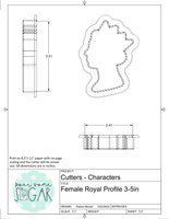 Female Royal Profile Cookie Cutter/Fondant Cutter or STL Download