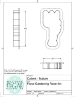 Floral Gardening Rake (Skinny) Cookie Cutter/Fondant Cutter or STL Download