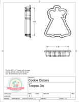 Floral Teepee Cookie Cutter or Fondant Cutter