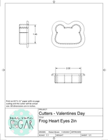 Frog Heart Eyes Cookie Cutter/Fondant Cutter or STL Download