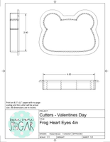 Frog Heart Eyes Cookie Cutter/Fondant Cutter or STL Download