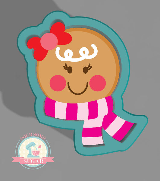 Gingerbread Woman Scarf Cookie Cutter or Fondant Cutter