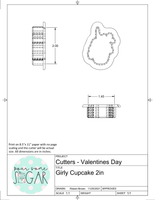 Girly Cupcake Cookie Cutter/Fondant Cutter or STL Download