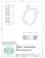 Girly Cupcake Cookie Cutter/Fondant Cutter or STL Download