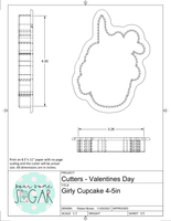 Girly Cupcake Cookie Cutter/Fondant Cutter or STL Download