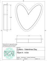 Heart 4 Cookie Cutter/Fondant Cutter or STL Download