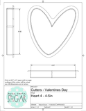 Heart 4 Cookie Cutter/Fondant Cutter or STL Download