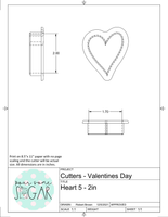 Heart 5 Cookie Cutter/Fondant Cutter or STL Download