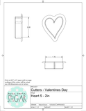 Heart 5 Cookie Cutter/Fondant Cutter or STL Download