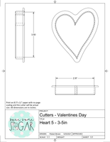 Heart 5 Cookie Cutter/Fondant Cutter or STL Download