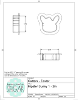 Hipster Bunny 1 Cookie Cutter