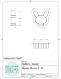 Hipster Bunny 3 Cookie Cutter