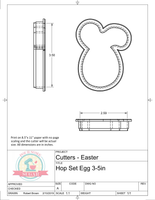 HOP Egg Set Mini or Full Size Cookie Cutters or Fondant Cutters