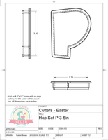 HOP Egg Set Mini or Full Size Cookie Cutters or Fondant Cutters