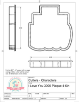 I Love You 3000 Plaque/ I Boy 2 Cookie Set Cutters or Fondant Cutters