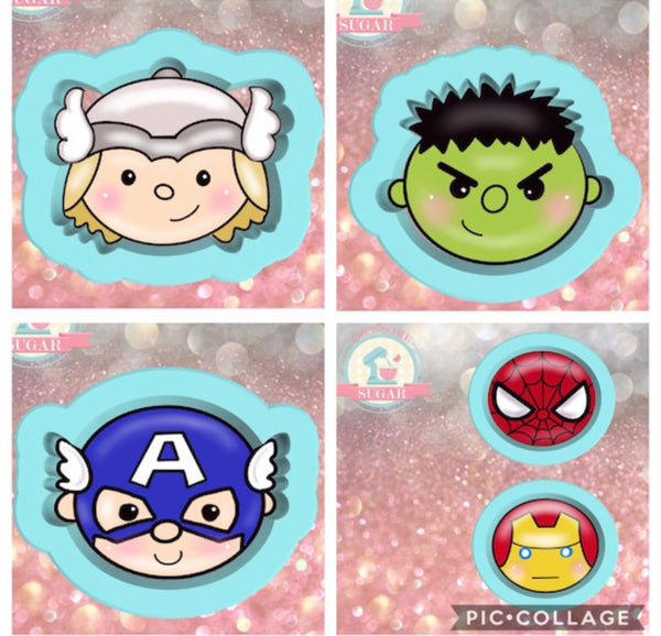 Sugar Ranch Super Hero Boy Characters Cookie Cutters/Fondant Cutters or STL Downloads