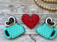 Miss Doughmestic Happy Fall Mug/Heart Set (2 Cutter Set) (Designed to Fit BRP 12x5 Box) Cookie Cutters or Fondant Cutters