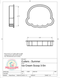 Ice Cream Cone Set (Mini or Full Size) Cookie Cutters/Fondant Cutters or STL Downloads